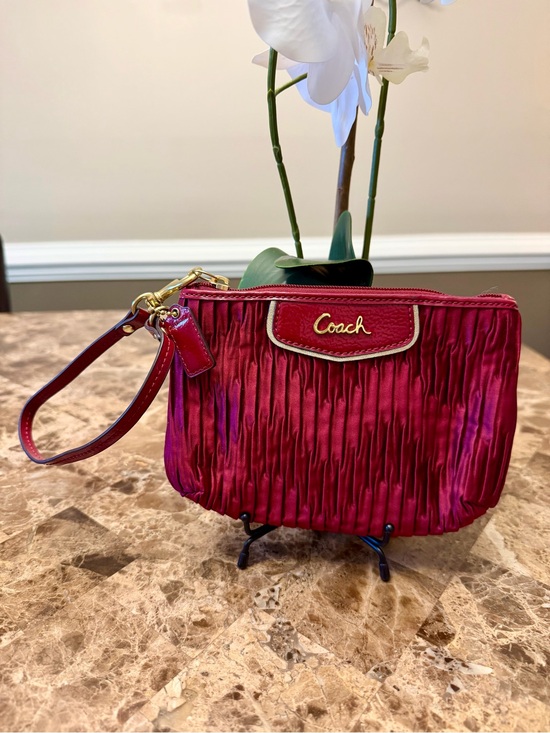 Coach Handbags - Coach Ashley Gathered Satin Medium Wristlet
